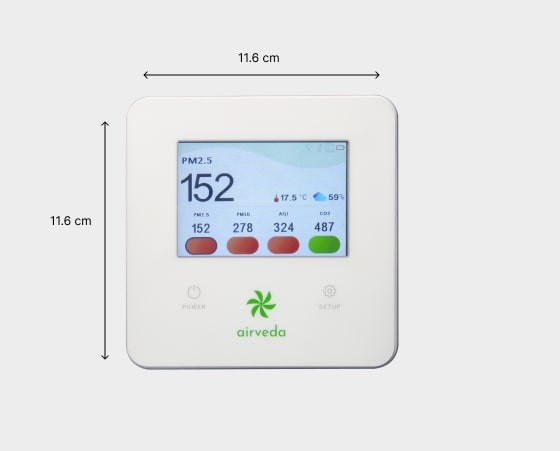Airveda PM2.5, PM10, CO2, Temp, Humidity Pro Monitor