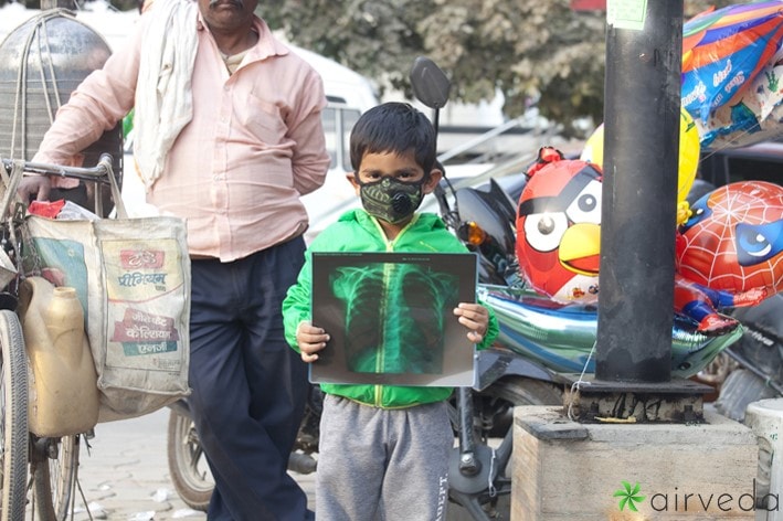 Children wearing mask