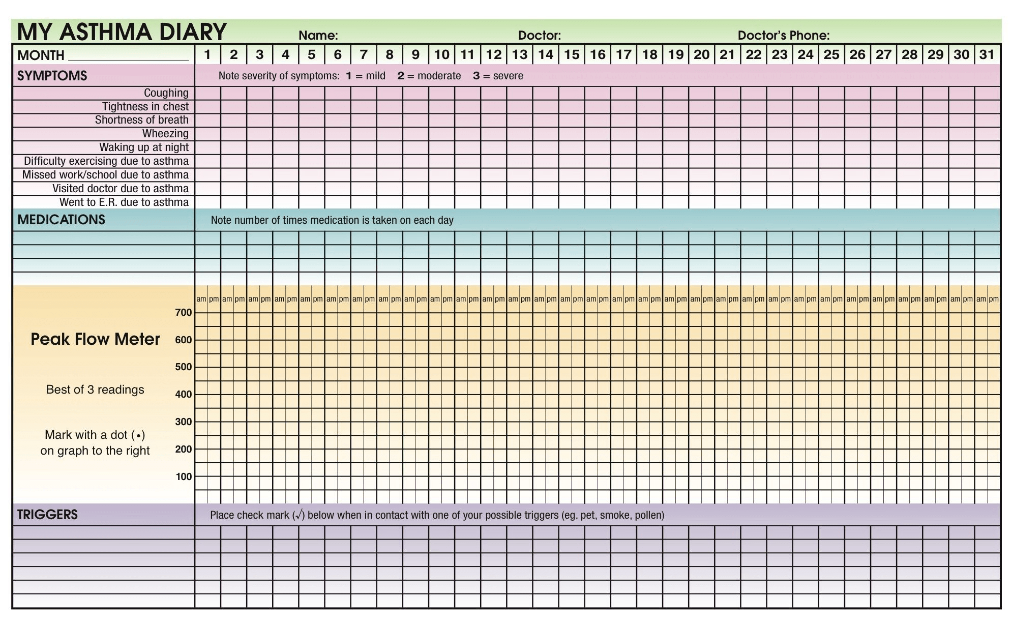 asthma-sheet