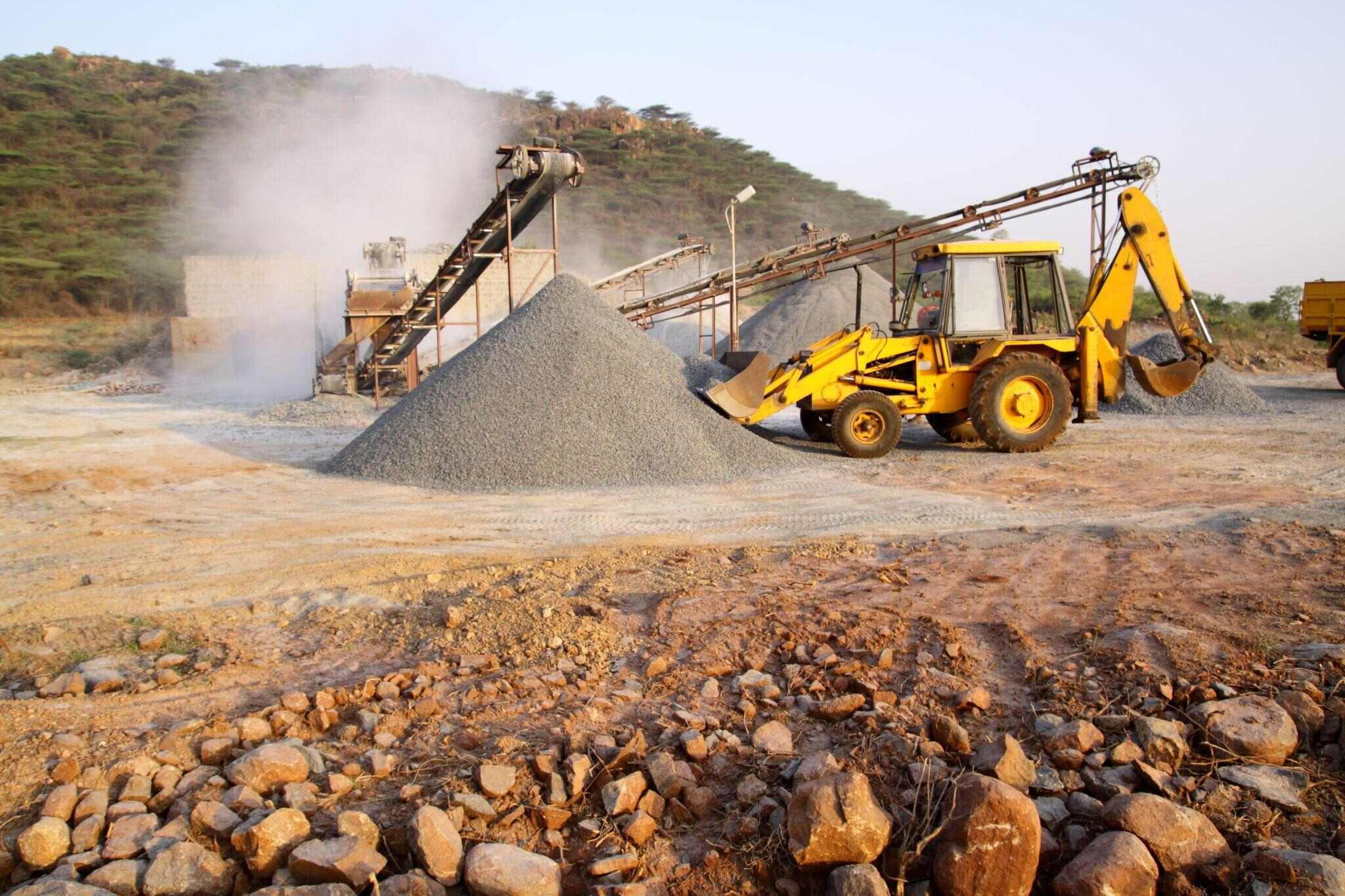 Bulldozer image at construction site